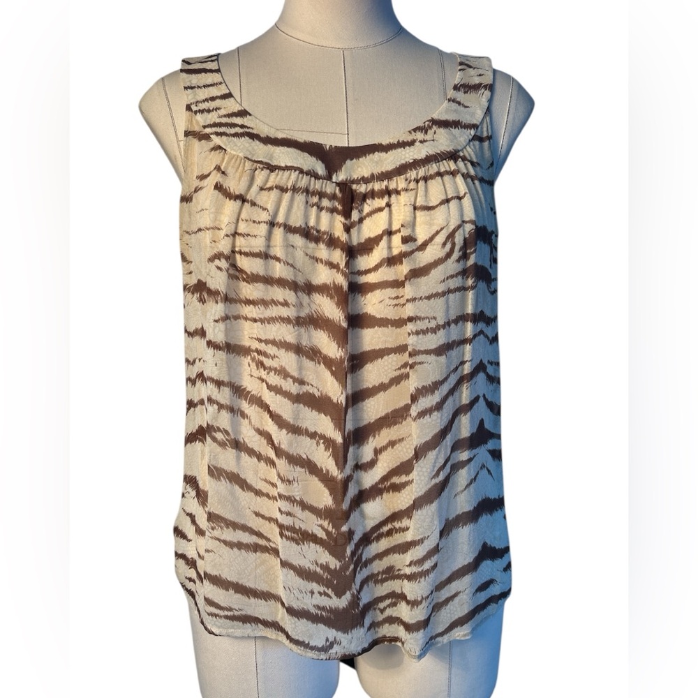 St.John Couture silk animal print blouse